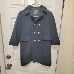 Vintage Fieldston Clothes Kids Size 6 Double Breasted Wool Pea Coat Navy